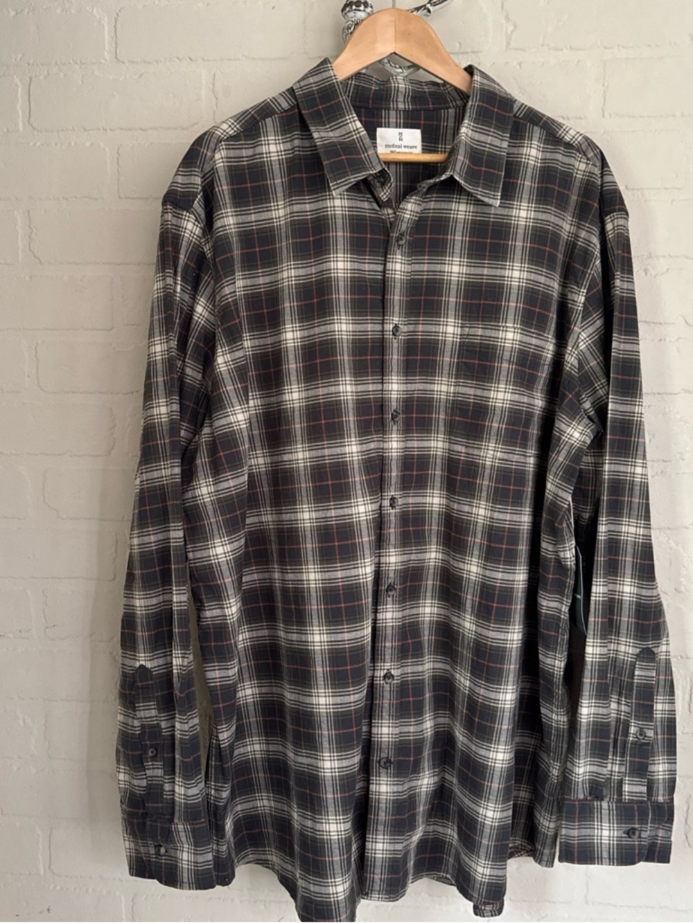 Mutual Weave shirt Long Sleeve Plaid Button Down 2XLT NEW big tall cotton blend